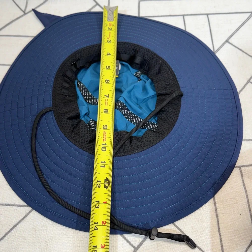 Sunday Afternoons Sun Hat One Size Teal Blue Floral Sash Wide Brim Hiking Hat